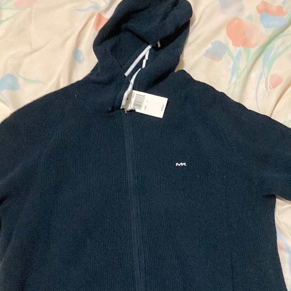 NWT Michael Kors Black Sweater Jacket Size Large